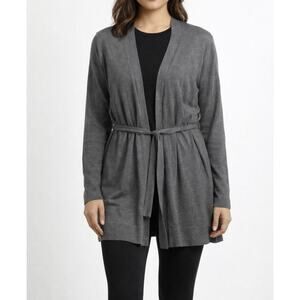 Eileen Fisher Belted Tie-Front Cardigan Women’s Sz S Organic Cotton Silk Blend